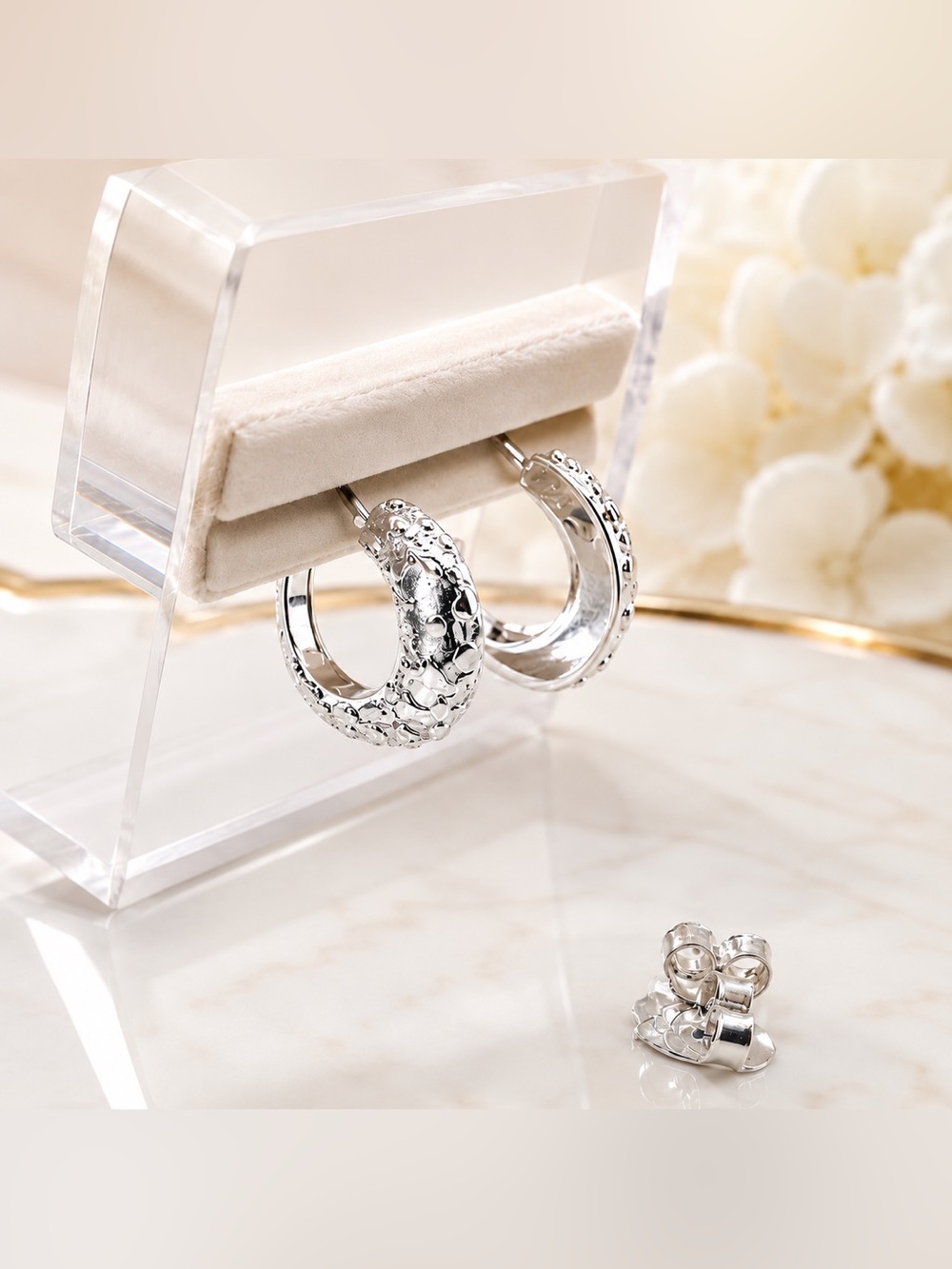Small Silver Hoop Earrings Sterling silver 925
